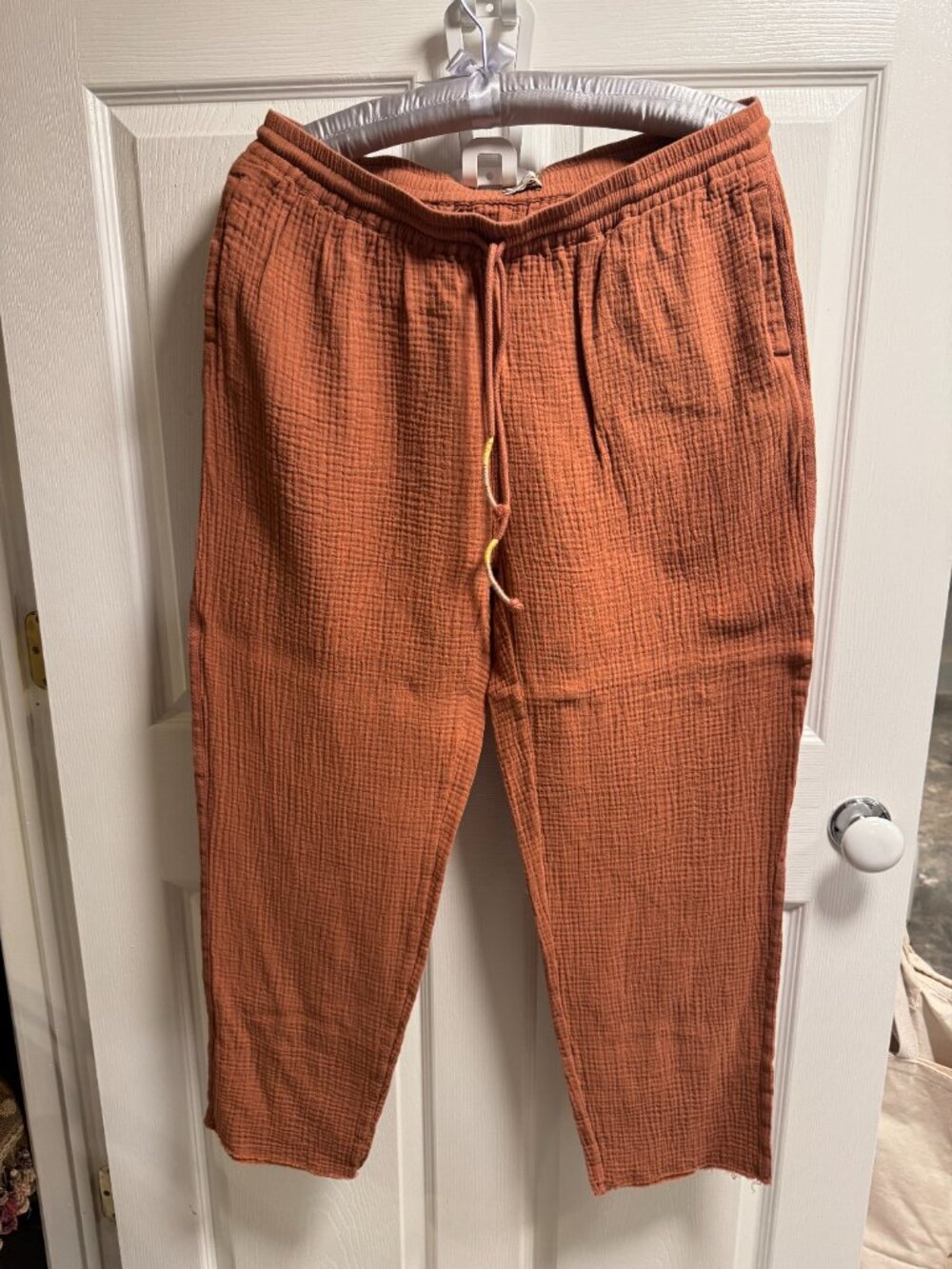Faherty Double Gauze Pants – Organic Cotton | Rust/Terracotta | XL